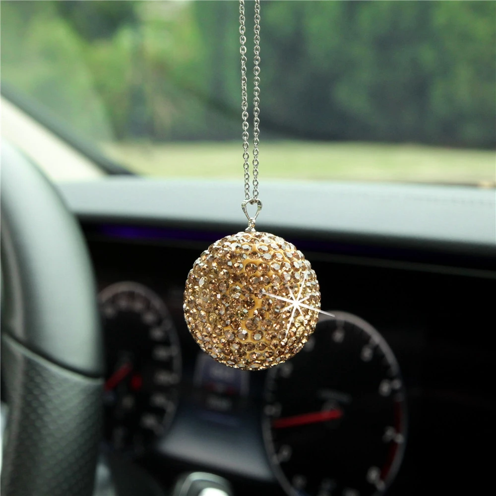 white ball bling car accessories for
