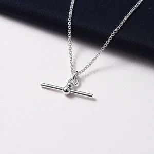 Wholesale and Custom-made Stainless Steel Silver T-shaped Necklaces, Unique T-shaped Necklaces, Chunky T-shaped Chain Styles