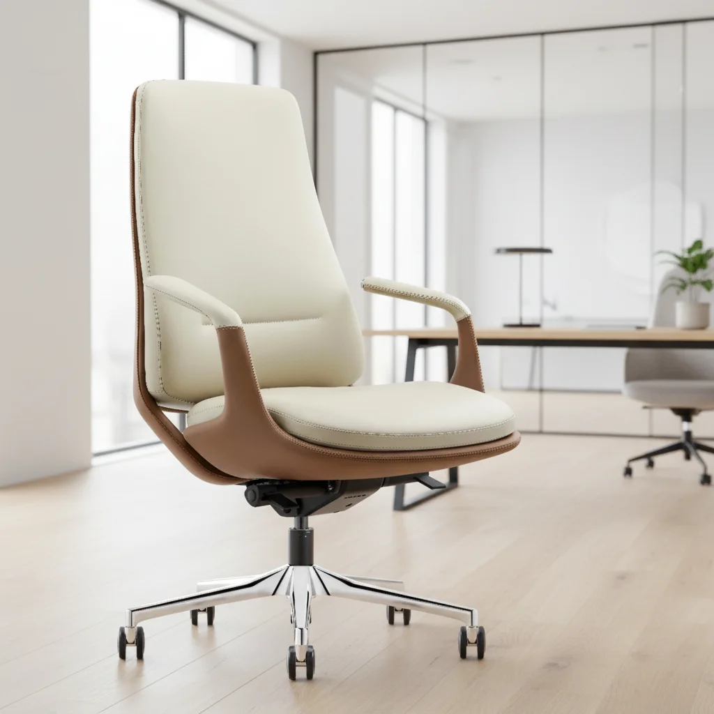 Premium Quality Leather Executive Office Chair-Modern Ergonomic Design Adjustable Height 2