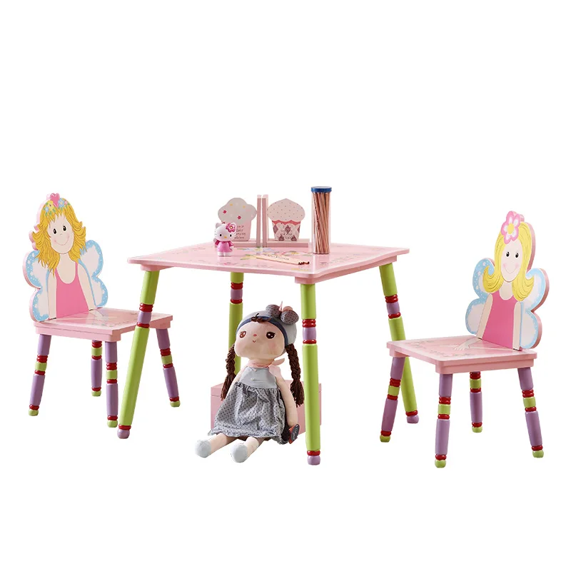 Princess Children Furniture Wooden Study Table and Chair Sets Good Quality  Wooden Kids Wooden Study Table Chair Sets TY10032 - Main Image