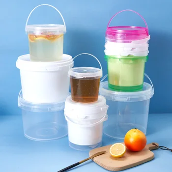 500ml 750 ml 1L 2L PP container for sauce with lids and handle  food bucket