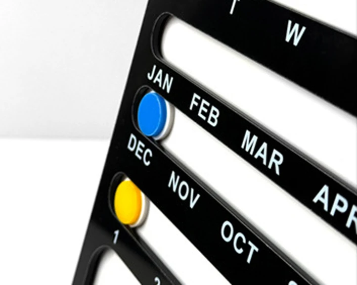 Custom Acrylic Perpetual Calendar Memphis Style Sliding Block Desk Calendar Creative Minimalist Desktop Display Stand