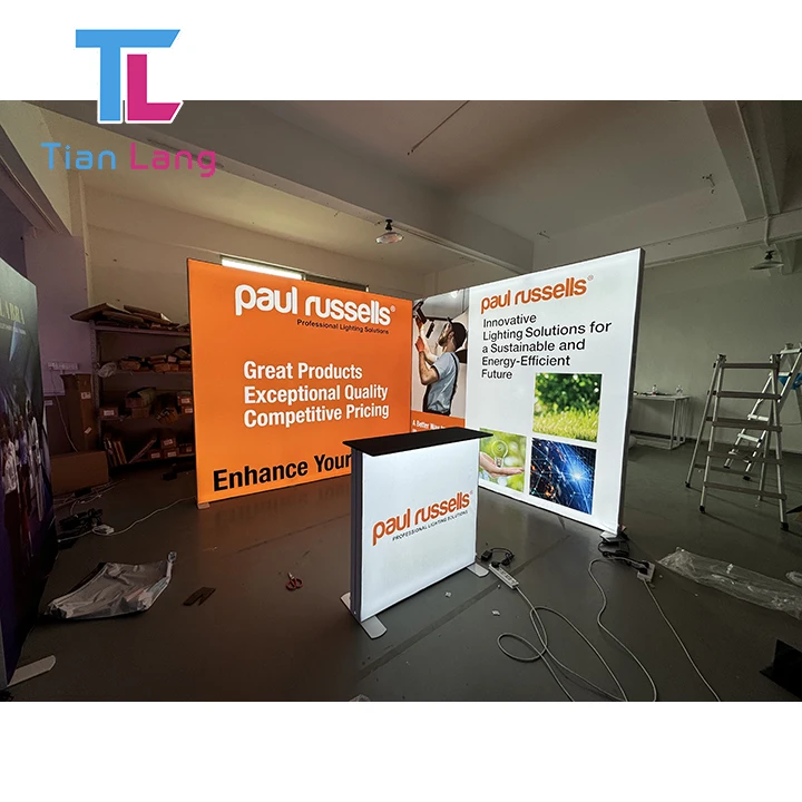 TianLang דו-צדדי LED לוח אור סטנד לתצוגת מסחר לשימוש בתערוכות