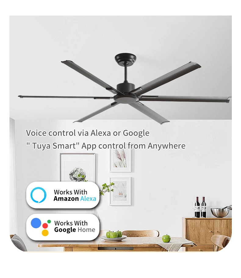 product modern 72 inch ceiling fans quiet remote control high cfm reversible dc abs blade579-9