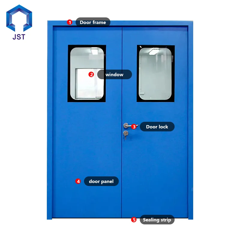 Manufacturers Purifying Steel Clean Single Double-Opening Cleanroom Hospital Door