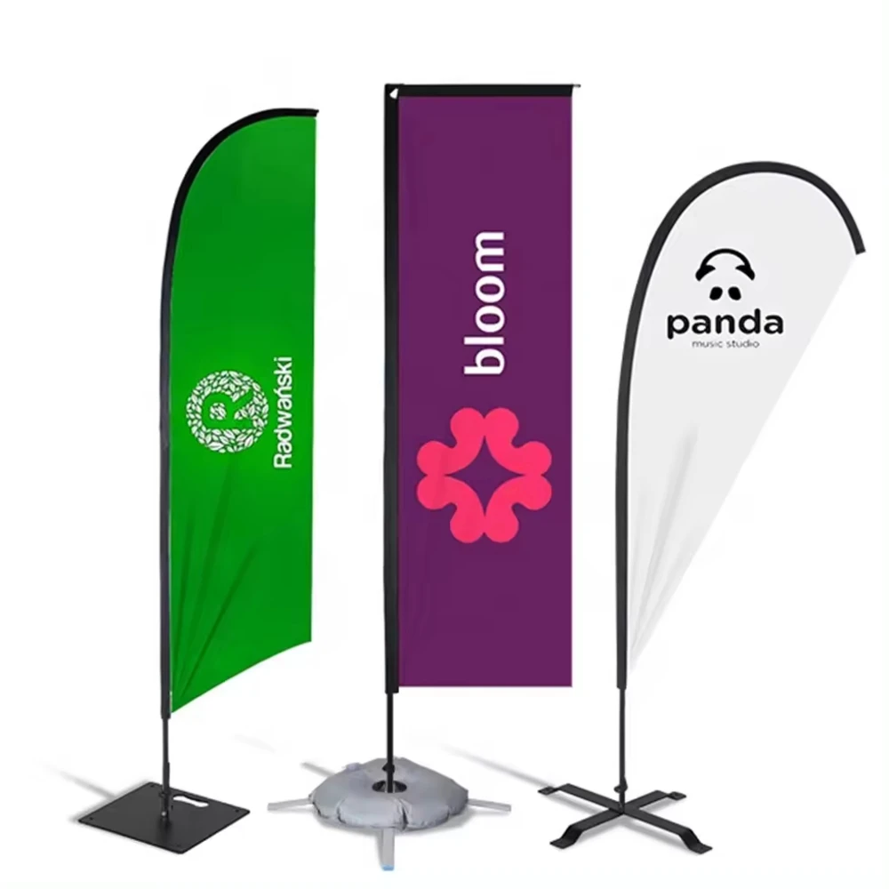 Wind Blade Flag Promoted Polyester Fabric Telescopic Bow Sailing Flag for Advertising