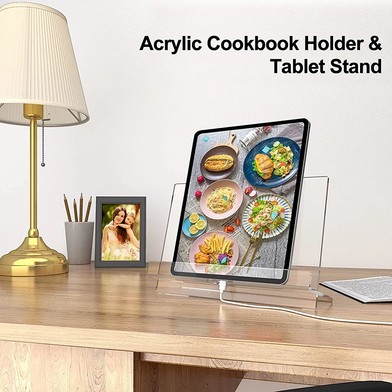 Acrylic Reading Rest Cookbook Holder Clear Adjustable Cookbook Stand