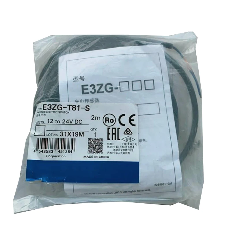 Nowy, oryginalny czujnik fotoelektryczny prześwietleniowy Omron E3ZG-T81-S. Kompaktowa obudowa, stabilne wykrywanie i wysoka odporność na zakłócenia. Wysoka szybkość reakcji, szeroko stosowany do wykrywania obiektów, zliczania oraz sterowania zautomatyzowanymi liniami produkcyjnymi.