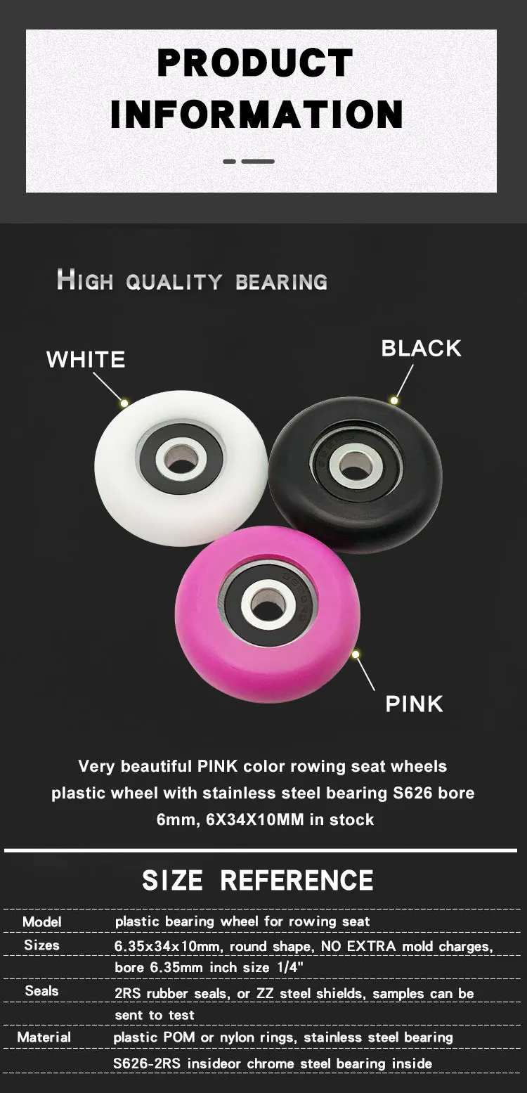 High Quality Boat Rowing Seat Wheel 6x34x10mm With S626 Bearing Bore