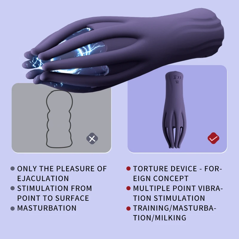 3 Frequency 8 Legs Penis Ejaculation Delay Trainer Male Masturbator Cup Glans Massager for Men Erotic Sex Toys for Men Adult%