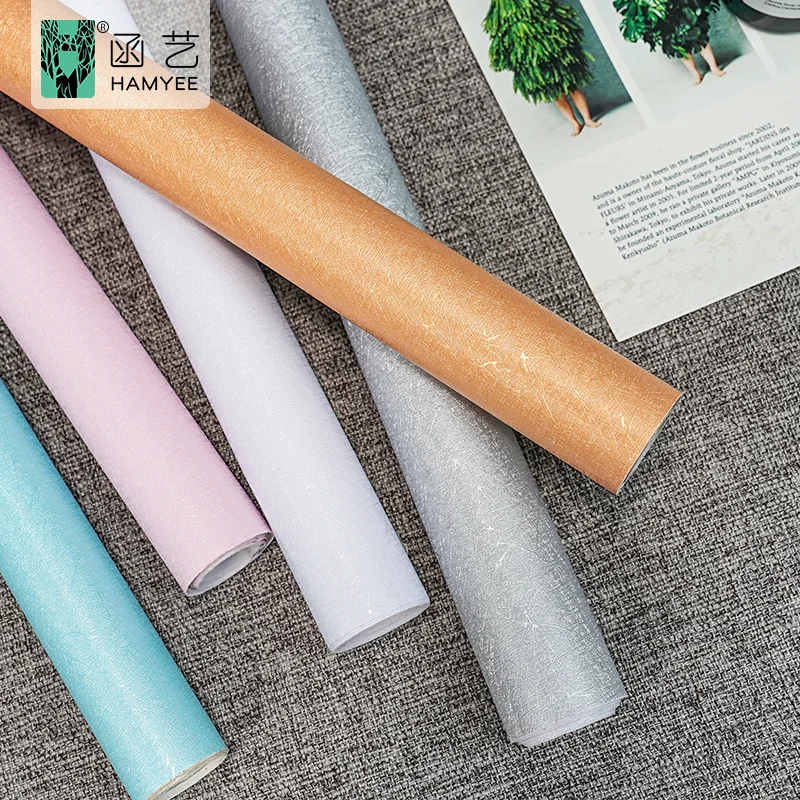 Peel and stick wallpaper orange color vinyl contact paper rolls adhesive silk wall paper