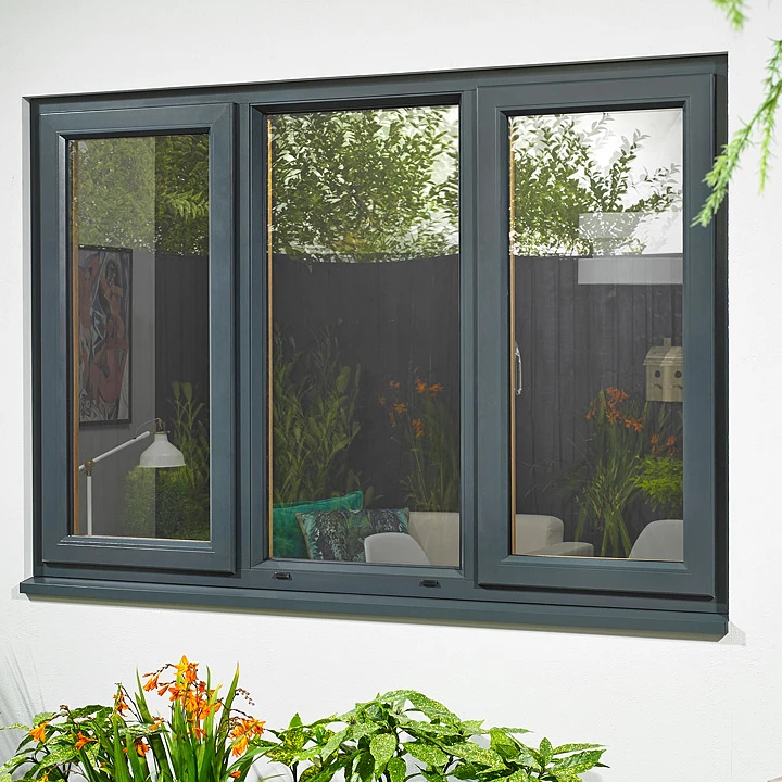 TOMA Simple Design Black Aluminium Windows Frame Double Glazed Aluminum Sliding Window Casement