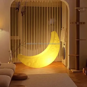 LED Half-Moon Garden Lighting Furniture Glowing Illuminated for Bedroom Living Room Plastic for Outdoor