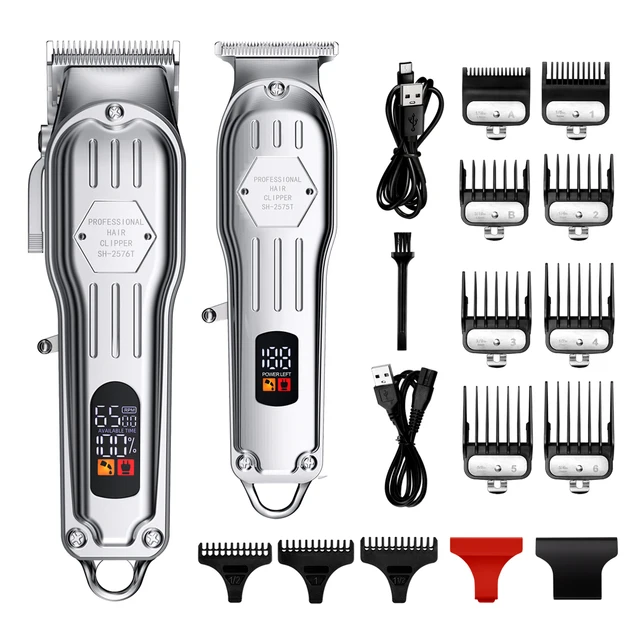 KIKIDO Electric hair clipper set,Vintage metal clippers,Quick hair trimmer,Cordless removable clippers,Barber clippers,household