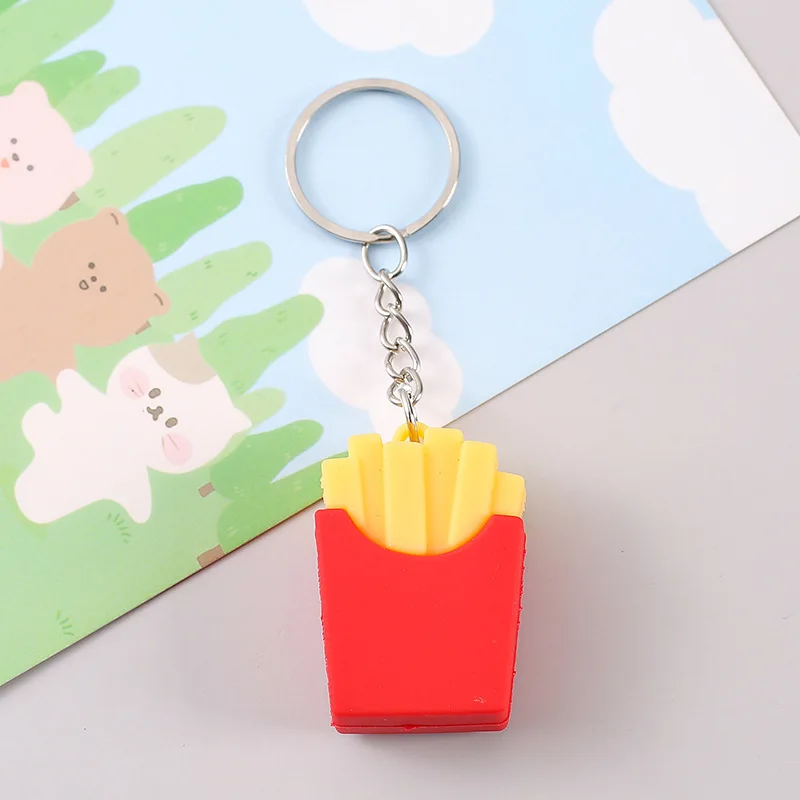 Creative Hamburg French Fries Keychain Fun Customizable