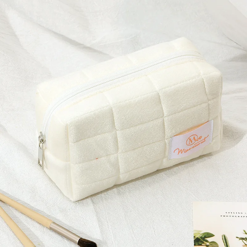 Cotton Cosmetic Bag With Small Monogram Custom Cotton Makeup Bag