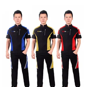 Men's Workwear Suit for Autumn Winter Auto Repair Beauty Shop Workwear Printed Logo Long-Sleeved Short-Sleeved Breathable