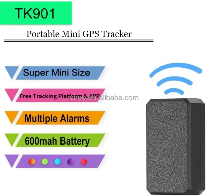 Professional Mini GPS Tracker TK901 TKSTAR Portable Personal Tracking Device with 1-Year Warranty and Free Tracking Platform