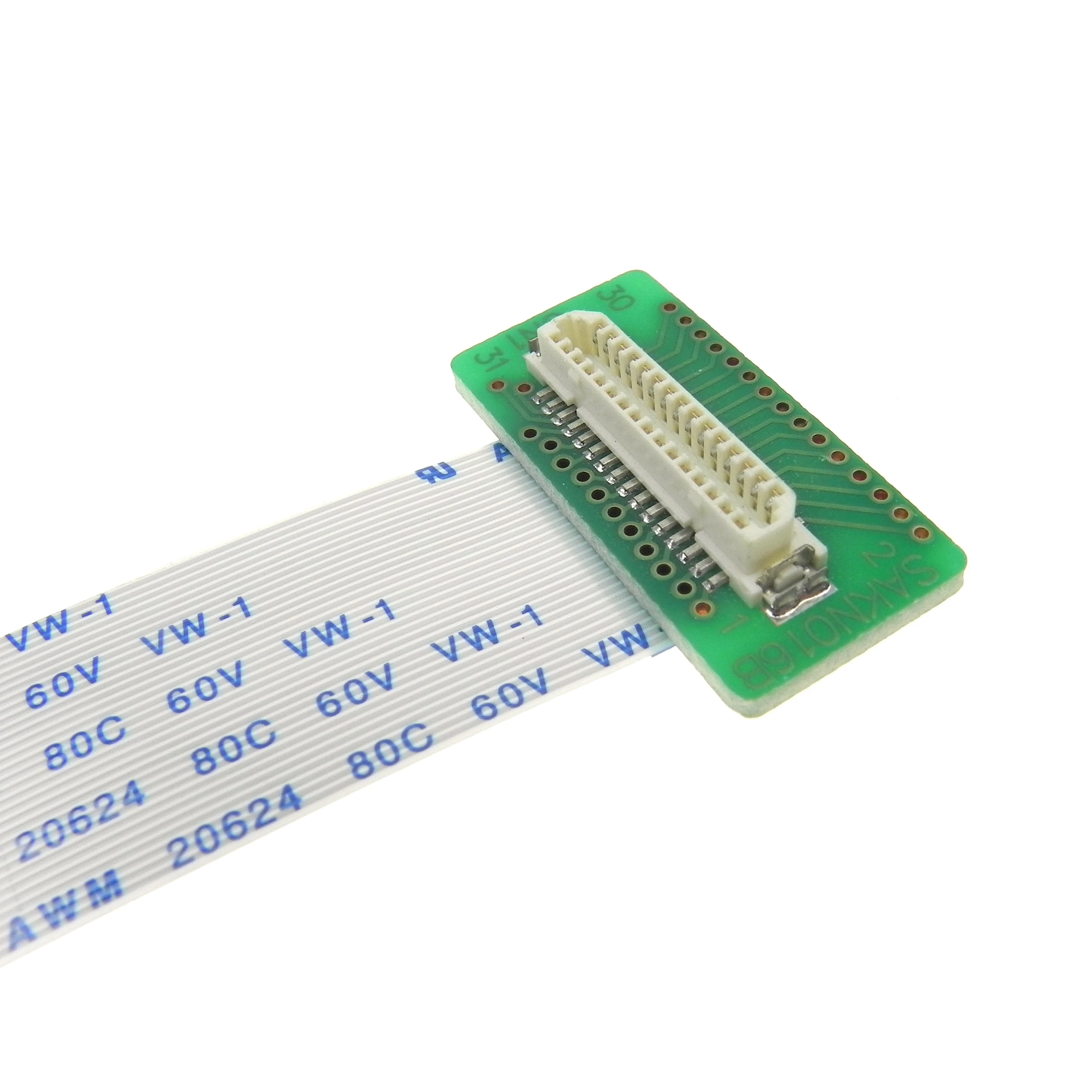 OEM ODM 31pin Board Connector DF9-31P-1V Female Plug 1.0mm Pitch Flat Ribbon FFC Flat Cable for Lvds
