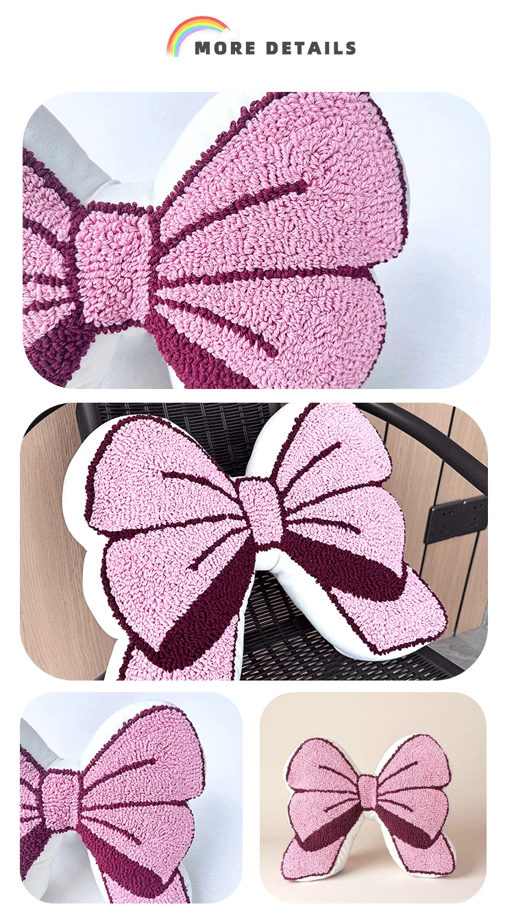 Exquisite Bow Design Skin-friendly pink Decorative Pillows Cushions supplier
