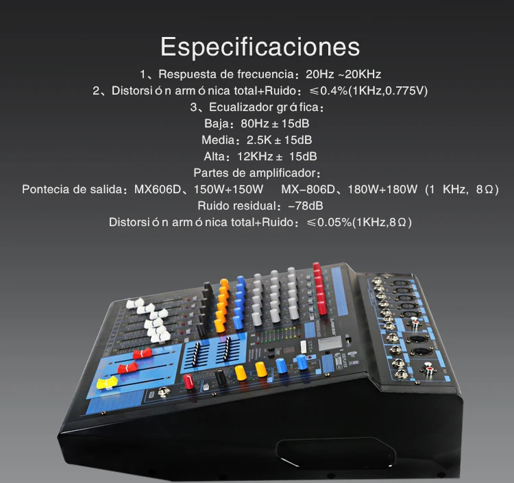 Профессиональный 8-канальный усилитель смесителя отголоска для звуковой системы мечети