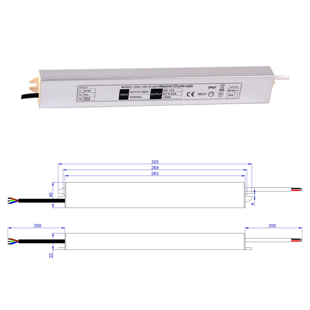 Ip67 Led Plug 100W IP67 Waterproof LED Driver - Efficient Lighting Solutions
