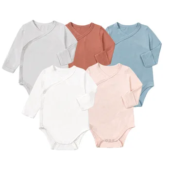 Summer Unisex Triangle Baby Bodysuit Bamboo Newborn Summer New Style Casual Breathable All-in-One Outfit