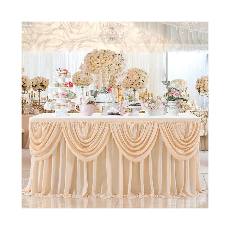 Роскошная скатерть цвета шампанского дизайнерская для свадебной юбки шифоновая оптовая продажа из