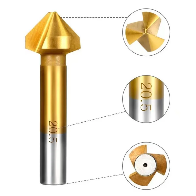 DIN335C 90 Degree 3 Flutes HSS Chamfer Countersink Drill Bit for ...