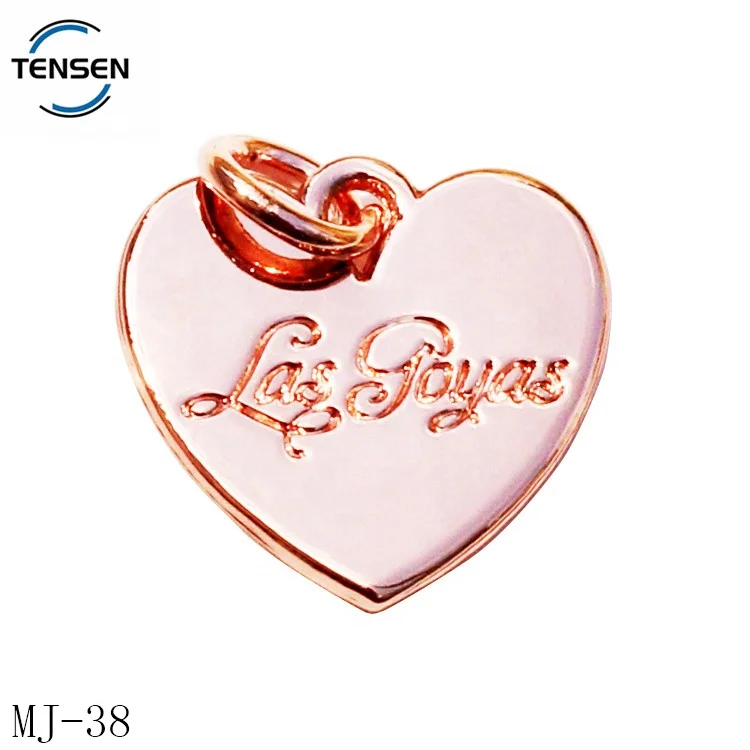 Sweet heart shape Diy tags for bangle making brand necklace metal charm pendants for friendship