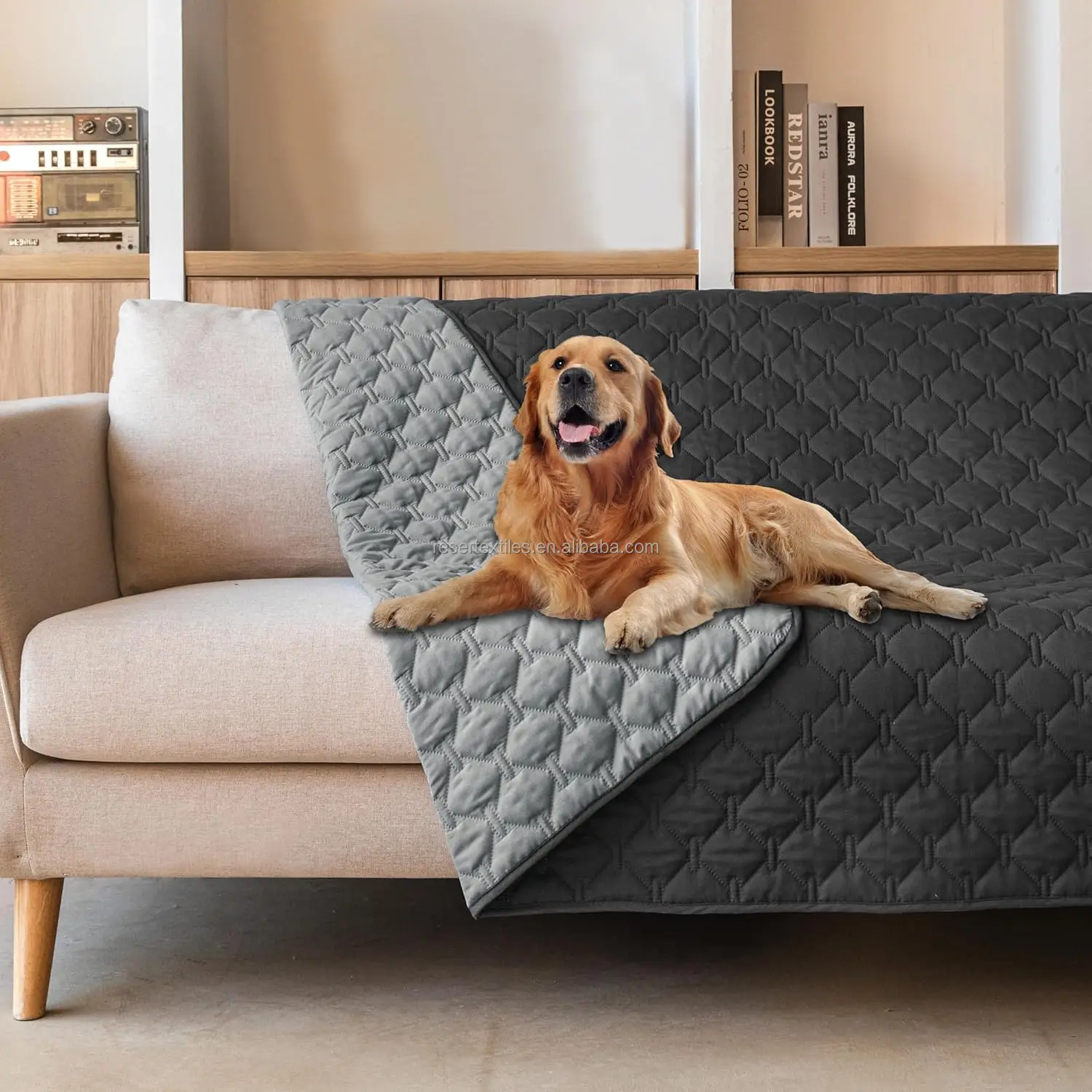 100% Double Sided Reversible Soft Pet Bed Cover Waterproof Dog Blanket Protects Furniture Couch Sofa Car Puppy's Winter Damage
