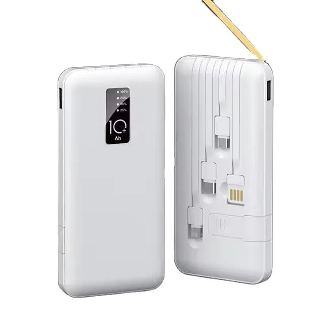 Trending Products 2025 New Arrivals with Cables Battery Indicator Universal 10000mAh Power Banks Power Station for Phone Charger