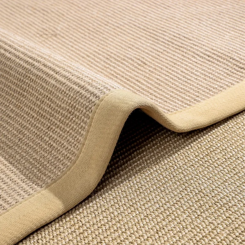 Jute Rug Carpet Sisal Carpet Mat Floor Large Size Living Room Washable Area Rugs Natural Fireproof Carpet