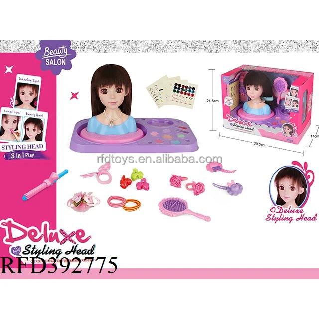 Source Conjunto de boneca meio comprimento, penteado, crianças, fingir,  jogar, maquiagem, boneca, conjunto de cabeça on m.alibaba.com