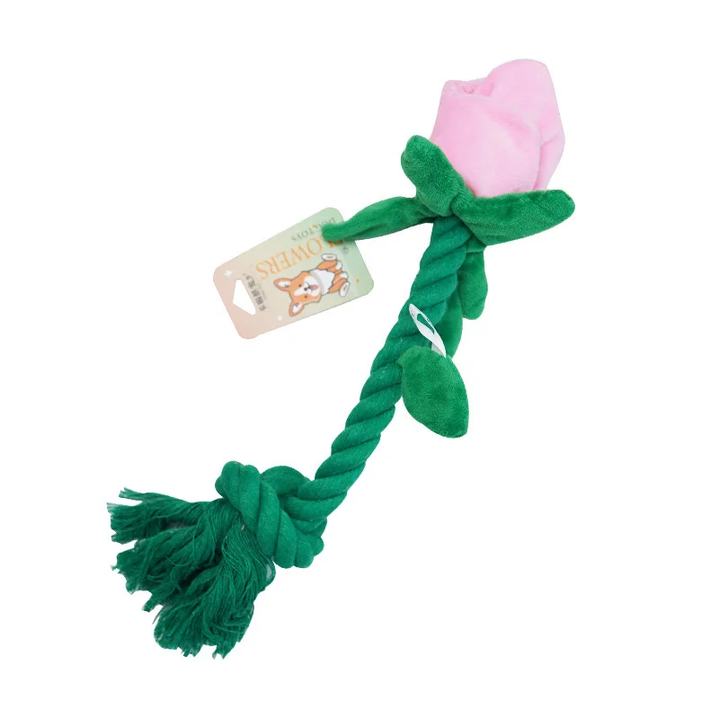 rope rose dog toy Pet Supplies : Stuffed Dog Toy Squeak Plush Rose Flower Puppies Teething Toy  Interactive Chew Toy for Dogs Improves Pet Healthy plush rose flower dog toy  squeak cute chew toy for chewers main image 1