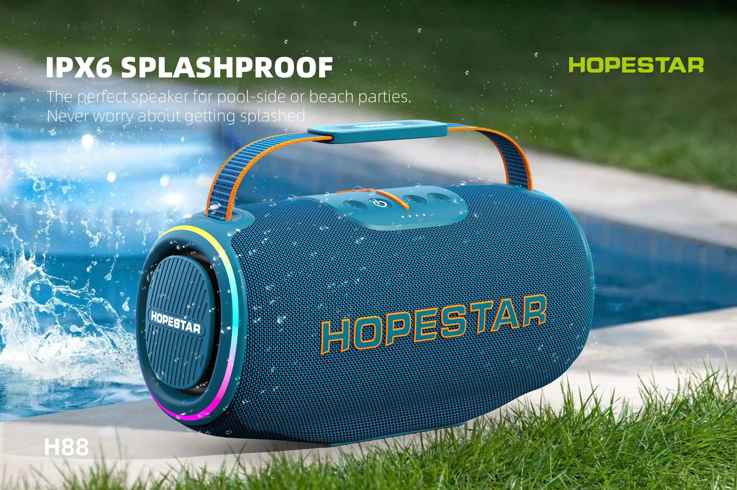 Hopestar H88 Portable speaker Outdoor Soundbar Altavo Wireless Heavy Bass MP3 Loudspeaker Waterproof Speakers