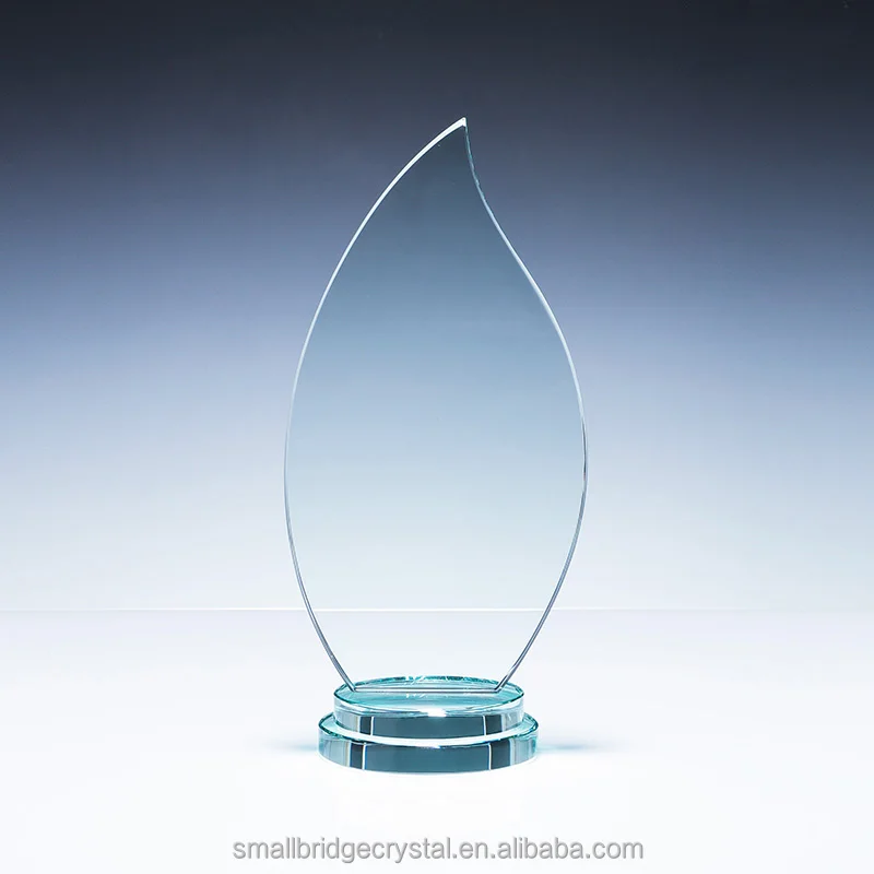 Factory price Cheap blank green Glass trophy awards plaque customize logo factory