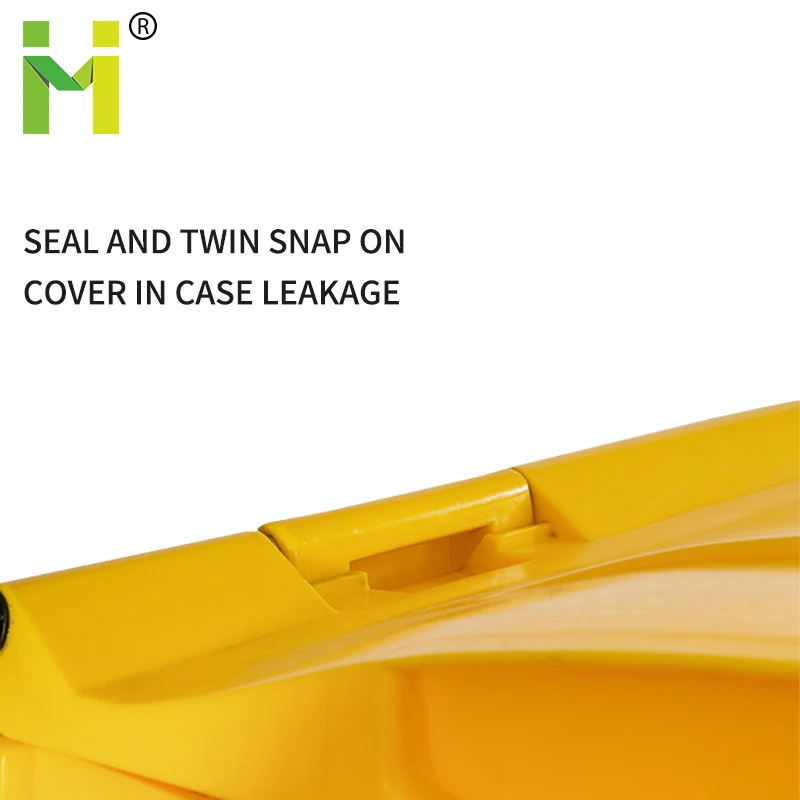Yellow Garbage Bin 660L 1100L for Hospital Plastic Hazardous Waste Containers Medical Waste Bin