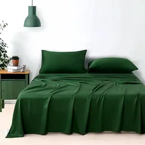 Hot Sale Home Textiles Natural Bamboo Bed Sheets Silky Soft Bamboo Viscose Sheet Set