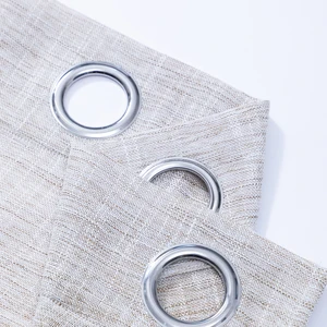 Honeymoon Cheap Simple Solid Stripe Cloth Office Voile Bedroom Grommet Window Sheer Curtain