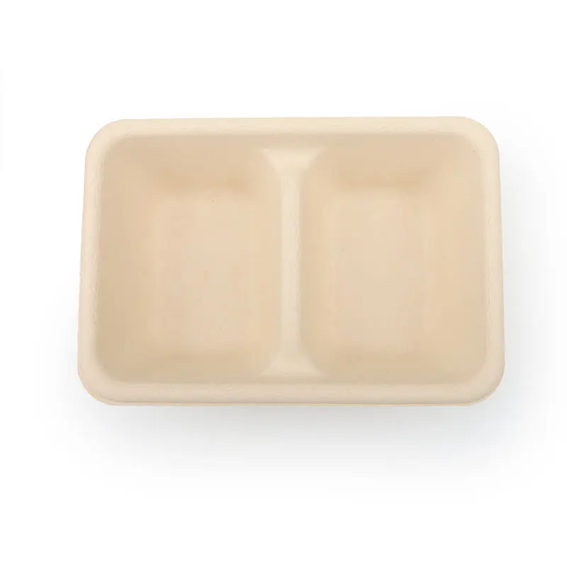 Pfas Free Disposable Lunch Box Container 2 Compartments Takeaway Sushi ...