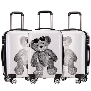 Custom Digital Luggage Bag Travelling Trolley Suitcases Baggage Set PC Hard Shell Plastic Retractable Trolley Case 20 24 28 Inch