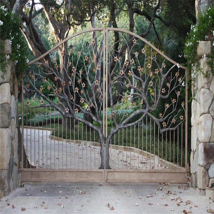 Driveway Double Main Gate Iron Gate Design Wrought Iron Gate Parts