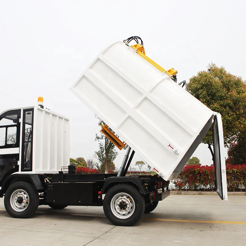 Electric Ride-On Garbage Transport Vehicle Mini Garbage Truck 72V Battery Powered Self-Propelled Garbage Collecting Equipment