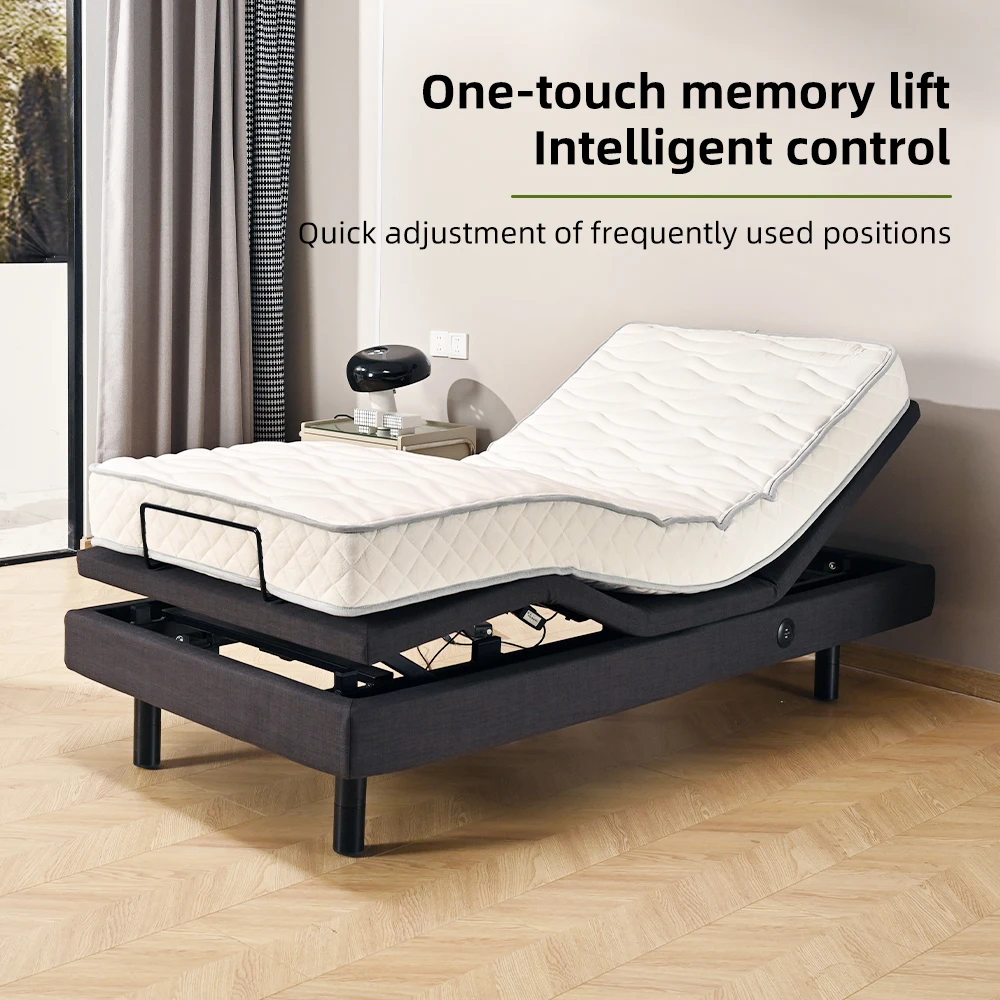 Tecforcare Adjustable Bed Frame Split Adjusting Electric Smart Bed Base Adjustable Bed With Massage