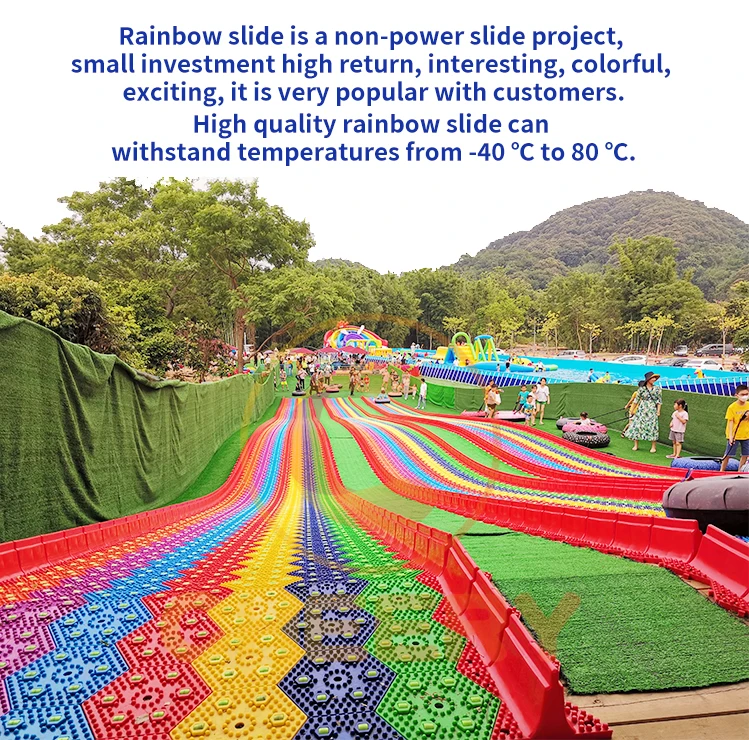 New Commercial Playground Amusement Park Equipment Rainbow Slide