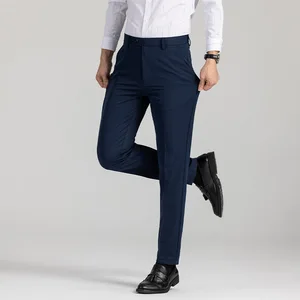 Spring Business Suit Men's Pants Straight Slim Men's Casual Pants Free Iron Solid Color Korean Pants