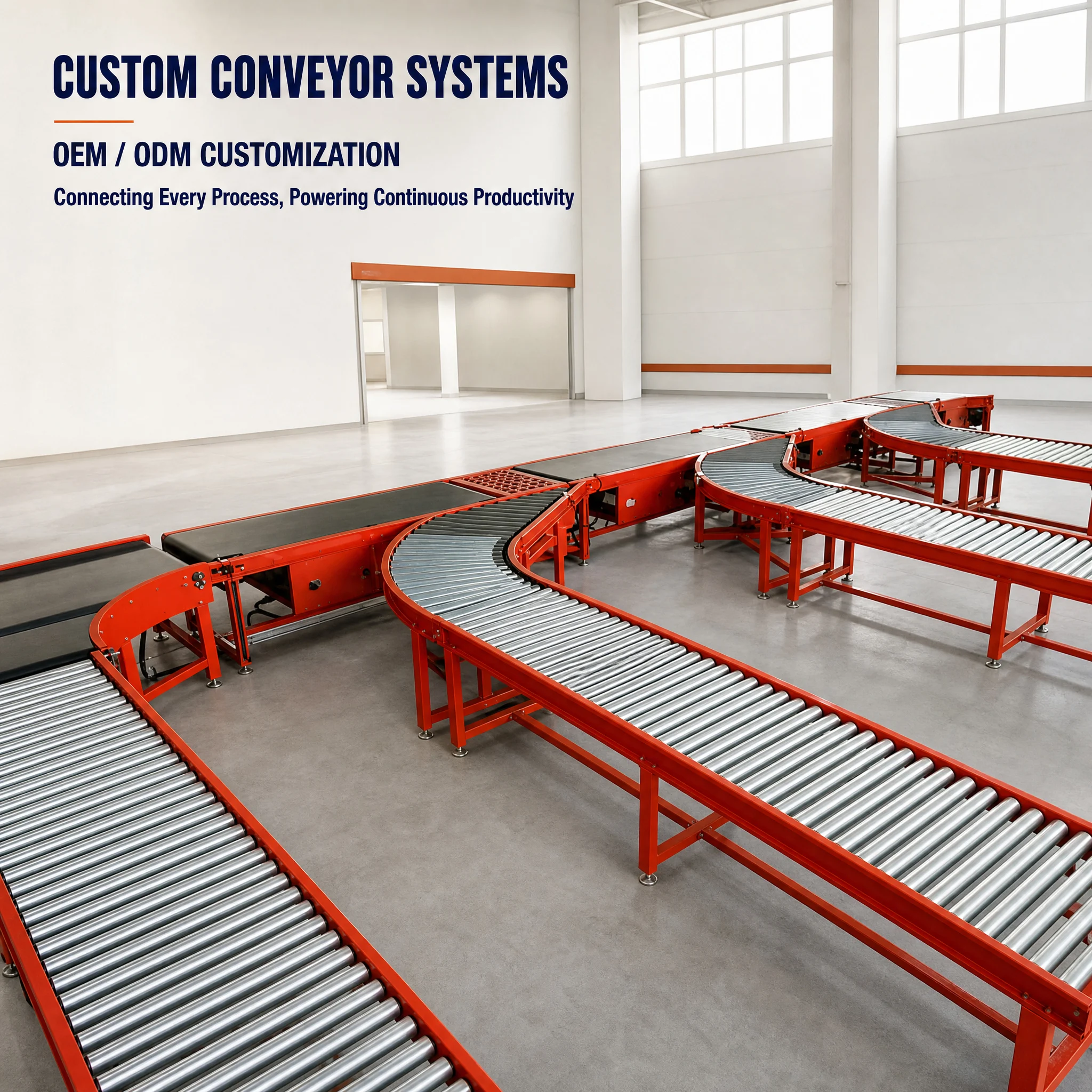 Carbon Steel Frame Industrial Gravity Roller Conveyor
