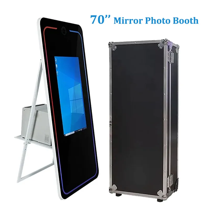 Magic Mirror Photo Booth 70inch Selfie Photo Booth With Touch Screen