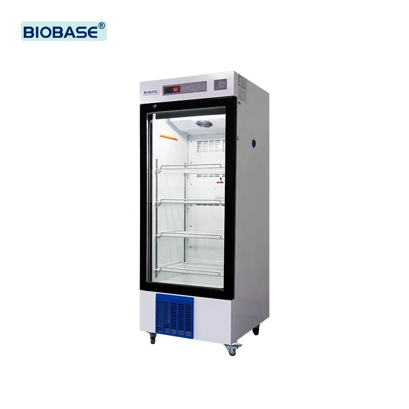 BIOBASE China Laboratory Refrigerator BPR-5V288S Double Layer Transparent Glass Door for Lab and Hospital